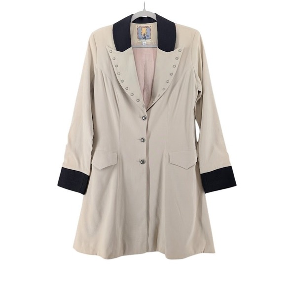 Desert West Jackets & Blazers - Vtg 90s Desert West Sherry Holt Western Duster Coat XS Faux Suede Sheriff‎ Star